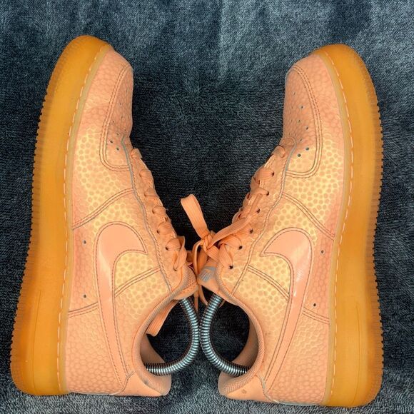 Nike Air Force 1 Low Women’s 8.5 – Orange/Peach Glow Textured Leather - Picture 6 of 8